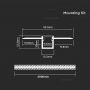 VT-8102 Profil Aluminiowy do paska LED / 2000mm / Klosz: Mleczny