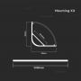 VT-8105 MOUNTING KIT WITH DIFFUSER FOR LED STRIP CORNER 2000x20.3x30MM SILVER