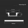 VT-8122 Profil Aluminiowy do paska LED /2000mm*24.7mm*7mm / Klosz: Mleczny