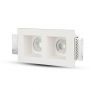 VT-762 GU10 GYPSUM FITTING SQUARE-WHITE 1x2 HOLDER