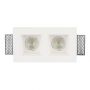 VT-762 GU10 GYPSUM FITTING SQUARE-WHITE 1x2 HOLDER