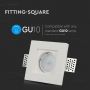 VT-765 GU10 GYPSUM FITTING SQUARE-WHITE