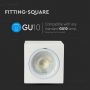 VT-716 GU10 FITTING WITH ALUMINUM RING (SQUARE) - WHITE