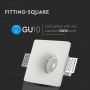 VT-714 GU10 GYPSUM FITTING SQUARE-WHITE