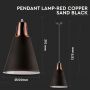 VT-7520 PENDANT LAMP-RED COPPER+SAND BLACK-E27