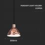 VT-8300 E27 PENDANT LIGHT HOLDER-COPPER