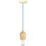 VT-7778 E27 WOODEN PENDANT LIGHT -BLUE WIRE