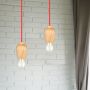 VT-7778 E27 WOODEN PENDANT LIGHT -RED WIRE