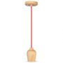 VT-7778 E27 WOODEN PENDANT LIGHT -RED WIRE