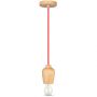 VT-7778 E27 WOODEN PENDANT LIGHT -RED WIRE