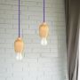 VT-7778 E27 WOODEN PENDANT LIGHT -PURPLE WIRE