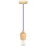 VT-7778 E27 WOODEN PENDANT LIGHT -PURPLE WIRE