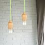 VT-7778 E27 WOODEN PENDANT LIGHT -GREEN WIRE