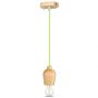 VT-7778 E27 WOODEN PENDANT LIGHT -GREEN WIRE