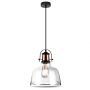 VT-7220 TRANSPARENT PENDANT LIGHT-BLACK CANOPY-E27