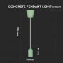 VT-7668 E27 CONCRETE PENDANT LIGHT-GREEN