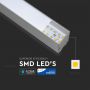 VT-7-40 40W Lampa Liniowa LED / Chip SAMSUNG / Barwa:6400K / Obudowa: Srebrna