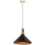 VT-7535 WOODEN TOP IRON PENDANT LIGHT-BLACK-E27