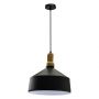 VT-7545 WOODEN TOP IRON PENDANT LIGHT-BLACK-E27