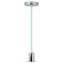 VT-7338 E27 CHROME METAL CUP-PENDANT LIGHT-LIGHT BLUE