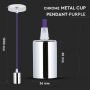 VT-7338 E27 CHROME METAL CUP PENDANT LIGHT-PURPLE