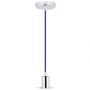 VT-7338 E27 CHROME METAL CUP PENDANT LIGHT-PURPLE