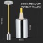 VT-7338 E27 CHROME METAL CUP PENDANT LIGHT-YELLOW