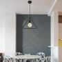 VT-7321 MATT BLACK PENDANT LIGHT WITH BLACK CANOPY-E27