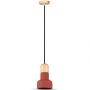 VT-7125 E27 CONCRETE+WOOD PENDANT LIGHT-RED D:125