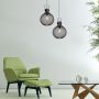 VT-7332 BLACK METAL GLOBE MESH PENDANT LAMP D:300-E27