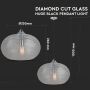 VT-7350 DIAMOND CUT GLASS- BLACK PENDANT LIGHT D:350-E27