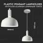 VT-7100 E14 PLASTIC PENDANT LAMPHOLDER WITH SLIDE ALUMINUM LAMPSHADE- WHITE