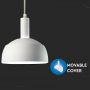 VT-7100 E14 PLASTIC PENDANT LAMPHOLDER WITH SLIDE ALUMINUM LAMPSHADE- WHITE