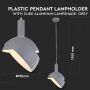 VT-7100 E14 PLASTIC PENDANT LAMPHOLDER WITH SLIDE ALUMINUM LAMPSHADE- GREY