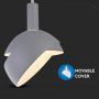 VT-7100 E14 PLASTIC PENDANT LAMPHOLDER WITH SLIDE ALUMINUM LAMPSHADE- GREY