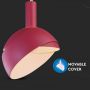 VT-7100 E14 PLASTIC PENDANT LAMPHOLDER WITH SLIDE ALUMINUM LAMPSHADE-PINK