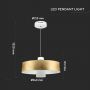 VT-7666 7W LED PENDANT LIGHT(ACRYLIC)-GOLD LAMPSHADE 3000K