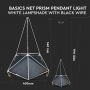 VT-7401 PRISM PENDANT LIGHT(E27),BLACK LAMPSHADE WITH WHITE WIRE-D:400*540MM