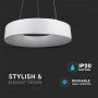 VT-25-1D 20W LED SURFACE SMOOTH PENDANT LIGHT 3000K-WHITE,DIMMABLE