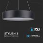 VT-25-1D 20W LED SURFACE SMOOTH PENDANT LIGHT 3000K-BLACK,DIMMABLE