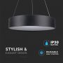 VT-32-1D 30W LED SURFACE SMOOTH PENDANT LIGHT 3000K-BLACK,DIMMABLE