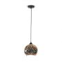 VT-71523D GLASS LAMPSHADE PENDANT - E27 (MATT BLACK METAL CANOPY) D:150mm