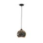 VT-7206 3D GLASS LAMPSHADE PENDANT - E27 (MATT BLACK METAL CANOPY) D:200mm