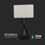 VT-7712 DESIGNER TABLE LAMP -SQUARE IVORY LAMP SHADE, BLACK BASE+SWITCH -E27