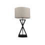 VT-7713 DESIGNER TABLE LAMP - ROUND IVORY LAMP SHADE, BLACK BASE-E27 HOLDER