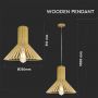 VT-3350 WOODEN PENDANT LIGHT WITH CHROME DECORATIVE CAP-E27