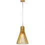 VT-2450 Lampa wiszaca / Klosz drewno z chromowanymi dekoracjami / srednica: 450