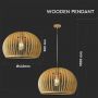 VT-4280 WOODEN PENDANT WITH CHROME DECORATIVE CAP-E27