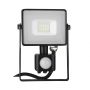 VT-10-S 10W SMD PIR SENSOR FLOODLIGHT SAMSUNG CHIP 4000K BLACK BODY