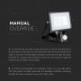 VT-20-S 20W Naswietlacz LED SMD z czujnikiem ruchu / Chip SAMSUNG / Barwa:6400K / Obudowa: Czarna